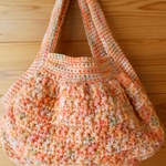♪ハンドメイド　オレンジのころころバッグ♪