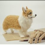 羊毛フェルト　犬　コーギーさん　ウェルシュ・コーギー　犬フィギュア