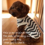 作成済み商品★ジグザグボーダー★グレー★着丈長め犬服S  