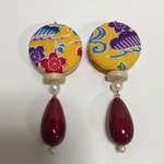 沖縄紅型風ピアス