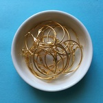 バネ式フープピアス（ゴールド/30mm/14個/7ペア）