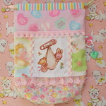 hana*ハンドメイド★縦長まんまる巾着レトロアニマルベビーアニマルちゃん×ハロベビ