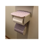 ☆新作☆ トイレットペーパーホルダーカバー「サークル リボン パープル」
