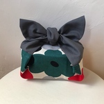 ○お弁当袋Mサイズ○花柄＊red・green・gray×ねずみ色