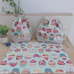 【ランチセット女の子】【お弁当袋】かわいいカップケーキ柄