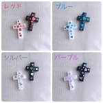 ✞十字架のイヤリング✞レッド,ブルー,シルバー,パープル
