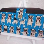パグ犬柄ブルー長財布（カードP１２枚）