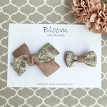 【リバティ】おそろい ♡ Bloom ribbon. mini モカ×パトリックゴードン キッズ ベビー ヘアクリップ ヘアピン