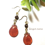 500円☆洋梨ドロップ(ミルキーピンク)☆チェコメロンのピアス/イヤリング