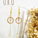 シトリンの夢 ピアス   ゴールドメッキフック・樹脂フックピアス お選び頂けます