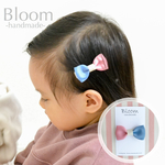 【スイちゃん風】バイカラーリボン キッズ ベビー ヘアクリップ ヘアアクセサリー