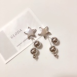 シルバースター×シルバーボールピアス イヤリング 樹脂 アレルギー
