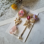 2way クラシカルピンク ボタンピアス イヤリング