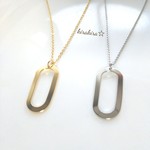 ari様ご予約品＊メタルフラットオーバルのロングネックレスGS