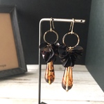 ✳︎べっ甲ドロップ×スパンコールのリングピアス／イヤリング✳︎