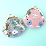 刺繍がま口 ポーチ minne限定美術展コラボ リネンポーチ ルノワール