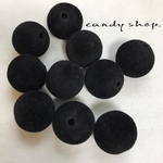  6pcs フロッキー black  round  beads