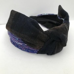 LINTON TWEED♡トレンドチェック×パープル♡結びリボン カチューシャ♡幅広