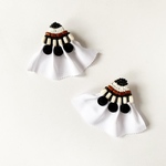 Andre Derain Pierrot アンドレドラン ピエロ ビーズ刺繍 おお振り  金属アレルギー対応