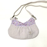 リネンでヨーキーの刺繍のショルダーバック☆オーダー品