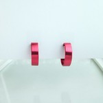 【再販×6】〈痛くない〉レッドフラットリングイヤリング・イヤーカフ・フェイクピアス〈直径約17㎜、幅約5㎜〉(両耳用)(手で調節可能)   管理No.1192