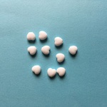 チェコビーズ（ハート/チョークホワイト/10個）*8mm
