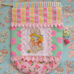hana*ハンドメイド★縦長まんまる巾着レトロアニマルブルーうさぎちゃん×ハロベビ