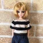 リカちゃん☆オフショルトップス ボーダー