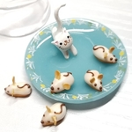 しろねこさんとスウリーのセット《 アンティークブルー 》(ミニチュアスイーツ)