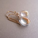 14kgf 高品質 オーロラクリスタル水晶（アクアクリスタル）AAA 大粒ピアス （イヤリング変更可）