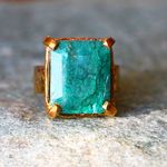 SALE＊古代スタイル＊エメラルド　指輪＊6.5号　GP 