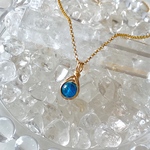 再販♡宝石質 氷種ブルーアパタイトネックレス 14kgf 