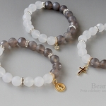 【14Kgf】Classy-dot bracelet / ミルキーホワイト