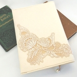 読書したくなるレーシーなブックカバー（Beige）単行本用