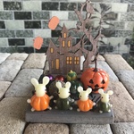 ガラスのハロウィンオブジェ(うさかぼちゃ e)