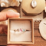 15号【サイズ調整不可】《silver925》flower×tourmaline ring＊