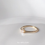 🆕超小粒☆*:.｡. レインボームーンストーンリング