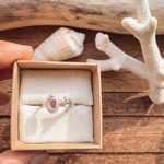 10〜13号【サイズ調整可】《silver925》whale tale×tourmaline ring＊