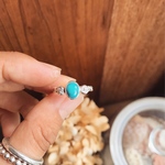 12号【サイズ調整不可】《silver925》twist× baby flowers❤︎turquoise ring＊