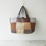 ウォームパッチワーク茶  トートバッグ