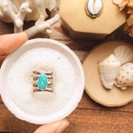 12号【サイズ調整不可】《silver925》mellow wave ❤︎turquoise ring＊