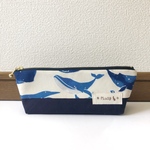 ペンケース（クジラ×紺）