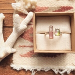 15〜17号【サイズ調整可】《silver925》tourmaline×tourmaline✴︎double stone ring＊