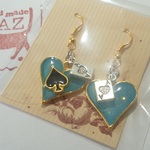トランプピアス・青（ハート/メール便無料）