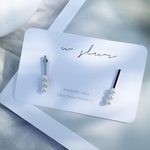 シルバー 三連パール バー  ピアス/イヤリング