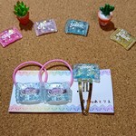 キャンディのヘアピンとヘアゴム ブルー(３個セット)