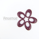 グレイッシュカラー オーバルフープ 33mm×22mm【 Burgundy 】4個