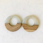 Grey Wood Double Circle Pendant Tops