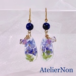 #446フラワーピアス・イヤリング_ブルー