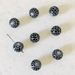 White Spider Web On Black 20mm Beads 